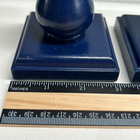 🌻4/$20 VTG Wooden Blue Taper Candleholders Hand Made  Polarco Inc. - Picture 4 of 11